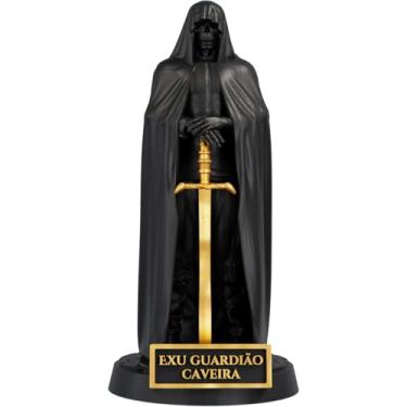 Imagem de Estátua Exu Guardião Caveira Imagem Umbanda Candomblé (Cor Aurum Noctis)