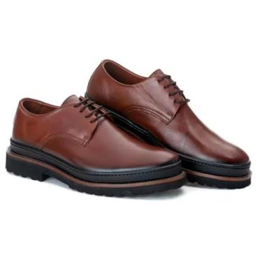 Imagem de Sapato Derby em Couro Legítimo Premium de Luxo Estilo Tratorado