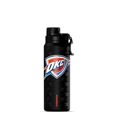 Imagem de Hydrapeak Garrafa de água ativa oficialmente licenciada pela NBA Oklahoma City Thunder 740 ml com tampa e alça reutilizável de aço inoxidável com isolamento de parede dupla, presente esportivo