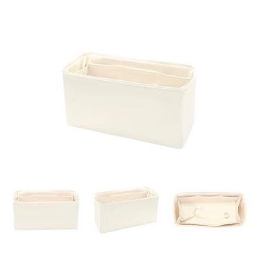 Imagem de Bolsa organizadora feminina de luxo, inserção de bolsa de cetim, modelador de bolsa leve e macio com bolsos (Craie, BK25)