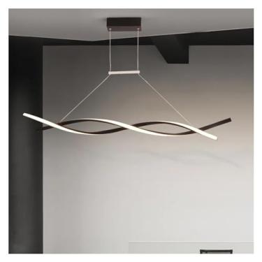 Imagem de Lustre LED preto fosco moderno para sala de estar, sala de jantar, cozinha, quarto, design minimalista, acabamento cinza, luminária de teto