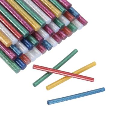 Imagem de HARFINGTON 30 peças mini bastões de cola 0,8 cm x 9,9 cm de alta aderência para pistola de cola quente fita adesiva de derretimento a quente para artesanato faça você mesmo reparo de selagem decoração