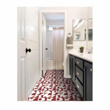 Imagem de Adesivo Para Piso Antiderrapante Lavável Formas vermelho 2D - Cromo Si