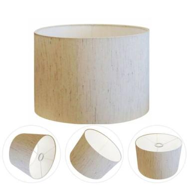 Imagem de Cúpula abajur cilíndrica cp-8022 Ø45x30cm linho bege - Vivare