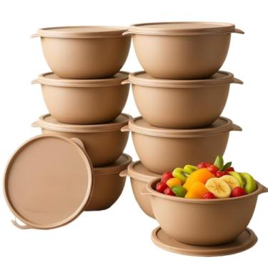 Imagem de Kit Com 15 Potes Plásticos Herméticos Para Cozinha(10 potes areia)