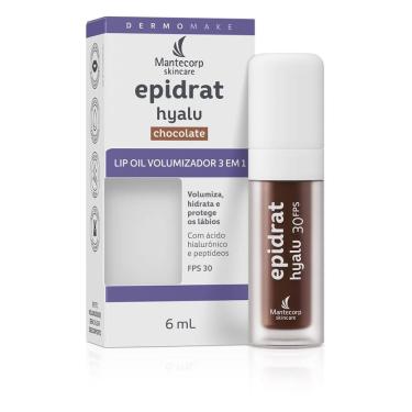 Imagem de Lip Oil Mantecorp Skincare Epidrat Hyalu Chocolate Volumizador 3 em1 com 6ml
