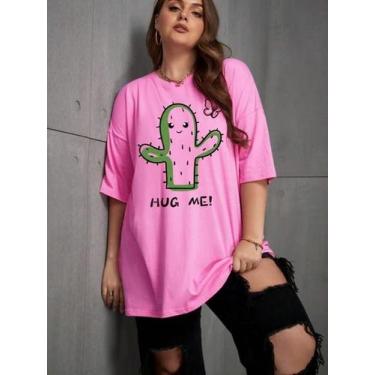 Imagem de Camiseta Hug Me Estampa Grafica Frente Desenho Fofo Me Abraça Blusa Ma