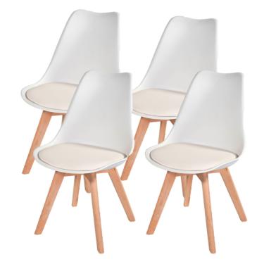 Imagem de Conjunto com 4 Cadeiras Leda Saarinen Branca