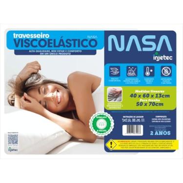 Imagem de Travesseiro Nasa Viscoelastico Automoldavel, 40x60x13cm, Unid