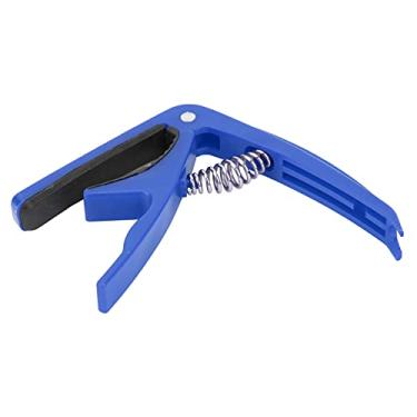 Imagem de RiToEasysports Braçadeira Capo para Pescoços de Guitarra, Concha ABS Com Acolchoamento Protetor de Silicone, Estável e Resistente a Impactos (Azul escuro)
