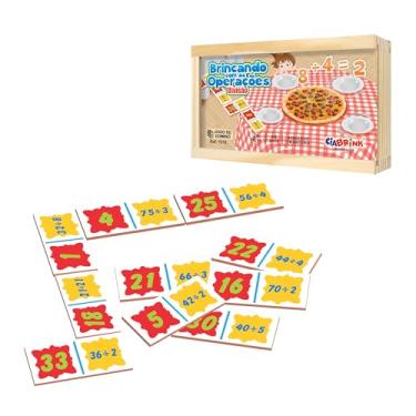 Imagem de Ciabrink 1018, Dominó Divisão em Madeira a Partir de 4 Anos, 28 Peças