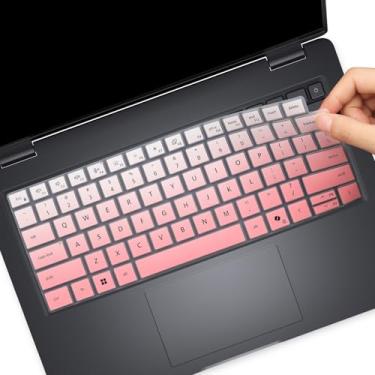 Imagem de Capa de teclado para Dell Pro 14 PC14250 PC14255, Dell Pro 14 Plus PB14250 PB14255/Dell Pro Max 14 MC14250 35.6 cm e Dell Pro 13 Plus PB13250 PB13255 Protetor de pele de teclado Ombrepink