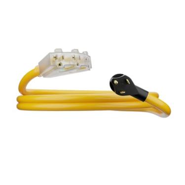 Imagem de Adaptador de 30 Amp para 110 L5-30P ou TT-30P para LIT 3 divisor de saída de 3 vias da Journeyman Pro - 125 volts, 30A a 15A-20A, 10AWG 3 garras trava de torneira tripla 5-20R para geradores de RV (TT-30P (2FT))