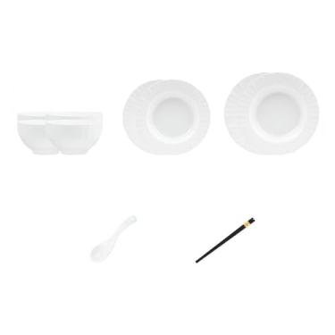 Imagem de Pratos domésticos frescos de cor sólida de cerâmica requintada resistência a altas temperaturas -4 pessoas conjunto de 16 peças "Lite"