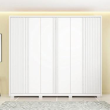 Imagem de Guarda Roupa Casal 268cm Bravus 6 Portas de Bater com 4 Gavetas MDP Br