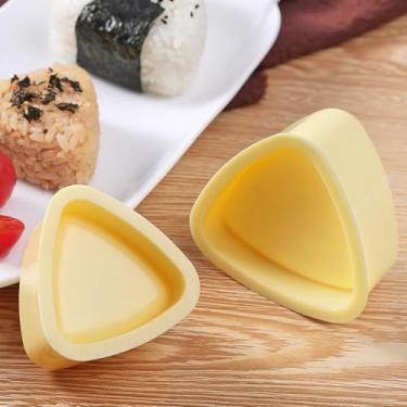 Imagem de Kit de molde de arroz de 2 peças, máquina de bola de arroz triangular com pá antiaderente, prensa de molde de sushi para DIY Musubi Bento, ferramenta de cozinha doméstica para fazer Kimbap japonês