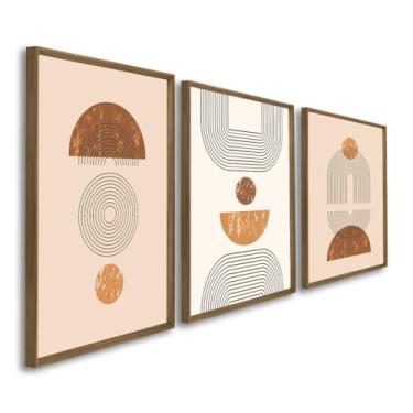 Imagem de Quadros Decorativos Geométrico Tramas e Texturas Explorando a Geometria Formas Abstratas em Harmonia (Madeira, 60x90, C/Vidro)