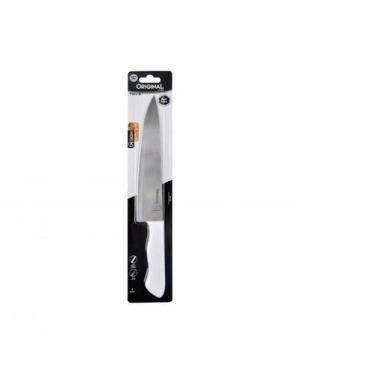 Imagem de Faca de carne / peixeira de inox 8'' cabo plastico branco design na ca