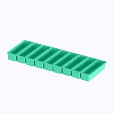 Imagem de Bandeja de silicone para freezer com tampa – cubos de gelo longos duram mais, 9 grades (verde)
