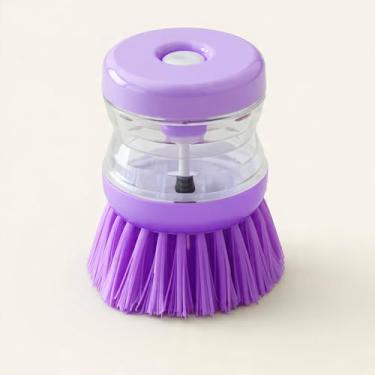 Imagem de Escova de Limpeza com Recipiente para Detergente de Dosagem Controlada - Multiuso - Louças e Superfícies (Roxo)