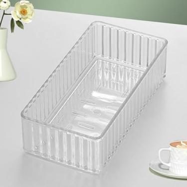 Imagem de Caixa organizadora de maquiagem transparente para armazenamento e acesso sem esforço, pequena