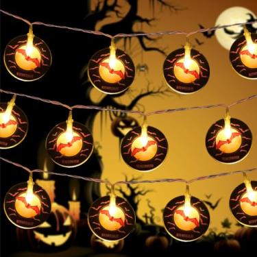 Imagem de Cordão de luz com padrão de morcego com tema de Halloween alimentado por bateria LED festivo iluminação ambiente externo interior luzes decorativas 1,5 metro 10 lâmpadas (bateria não incluída)