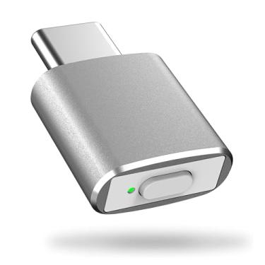 Imagem de Mouse Jiggler Indetectável USB C Mouse Mover, Automático Tipo C Mouse Wiggler com 3 Modos de Jiggle e Botão de Interruptor, Mantenha o Computador/Laptop/PC acordado, Plug and Play (Prata)