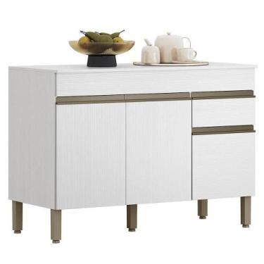 Imagem de Balcao Com Tampo 3 Portas 1 Gaveta 120 Cm Line Ktp Supremo - Kit's Par