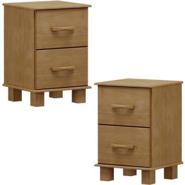 Imagem de Kit 02 Mesas De Cabeceira Madeira Maciça 2g 42 Cm 1137 Freijo Milani S