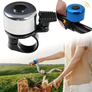 Imagem de Campainha de bicicleta clássica, 2 peças, prata, som alto e claro