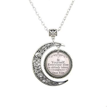 Imagem de LERYDESI Colar com pingente de lua Be Yourself Everyone, joia de presente 22, Zinco, Sem Pedra Preciosa