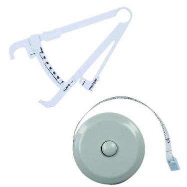 Imagem de Kit Avaliacao Fisica Medir Gordura Corporal Fita Metrica Imc Adipometr