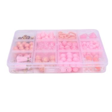 Imagem de Zerodis Kit de Miçangas Soltas Com 12 Contas Organizadoras de Grade e Sortimento de Miçangas Variedade de 0,8 Mm Rolo de Fio de Transparente para Chaveiro Joias Pulseira Fazendo Projetos de Artesanato DIY Soltas