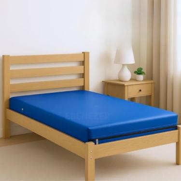 Imagem de Capa Para Colchão Casal Impermeável Protetora Com 2 Fronhas Para Travesseiro Antiácaros e Líquidos,capa para colchão casal,protetor(ELÁSTICO,1,88 x 1,38 x 40 + 2 fronhas)