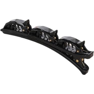 Imagem de Grampos de cabelo trançados pretos para mulheres, presilhas de cabelo com vários clips, clipes de corte de cabelo, presilhas de cabelo com bico de pato para mulheres, grampos de cabelo, clipes e