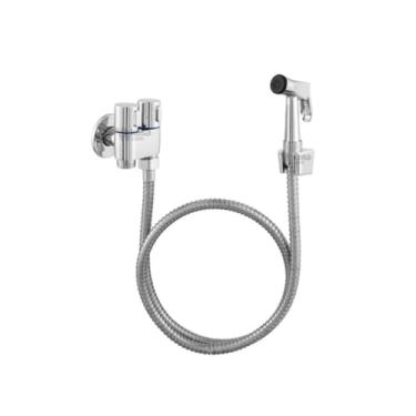 Imagem de Ducha Higiênica Telescópica com 2 Saídas – Kit Completo com Registro e Mangueira de Alta Resistência