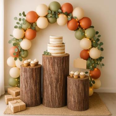 Imagem de Trio de Capas para Cilindro Festa Tronco de Madeira – Tecido Helanca Sublimado, Ajustável, Kit 3 Tamanhos OPPS®