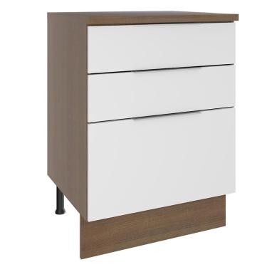 Imagem de Balcão Stella 3 Gavetas Rustic Branco Madesa