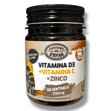 Imagem de  Vitamina D3 + C + Zinco 60 Cápsulas  Canteiro de Ervas