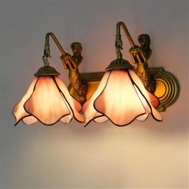 Imagem de Luminária de parede retrô americana com LED para banheiro, espelho, estilo mediterrâneo, simplicidade ideal para sala de estar, restaurante, quarto, escritório, casa de campo, hotel, café, b