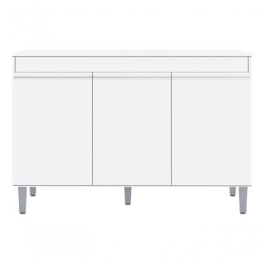 Imagem de Balcão Gabinete Armário Multiuso P/cozinha Manu 120cm Ajl Cor Branco