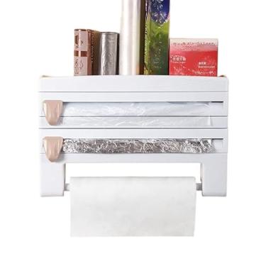 Imagem de Dispenser 4 em 1 Cortador Papel Filme Aluminio Porta Papel Toalha Tempero Organizador de Cozinha(4 EM 1)