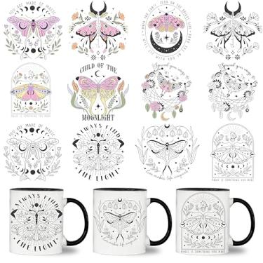 Imagem de Elewins Adesivos UV DTF - 12 folhas Sun and Moom UV DTF Cup Wrap para canecas de café, decalques DIY para copos, esfregar à prova d'água em transferências para artesanato