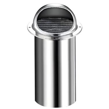 Imagem de Ventilações Soffit de aço inoxidável de 7 cm, grade de ventilação de parede com design semi-redondo, acabamento polido liso, 150 mm