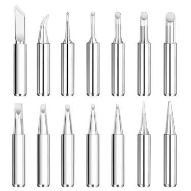 Imagem de Nextpal 14 peças de pontas de ferro de solda 900M-T, pontas de solda de substituição universais compatíveis com estações Hakko Yihua Weller de alto desempenho de longa duração para reparos eletrônicos