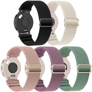 Imagem de ZOCOVIN Pacote com 5 pulseiras de relógio elásticas compatíveis com Garmin Venu 3S / Venu 4 de 41 mm/Venu 2S/Vivoactive 4S/Vivomove 3S, pulseiras esportivas de substituição de tecido elástico macio de