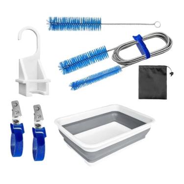Imagem de KiBcsLic Escova para limpeza de tubo CPAP, kit de limpeza CPAP prático e de alta eficiência com 2 clipes de fixação para mangueira.