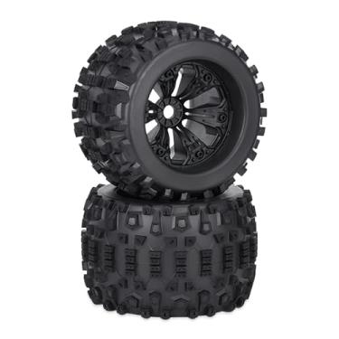 Imagem de 17mm Hex RC Wheels and Tires 2PCS RC Truck Buggy Preglued Tires Wheels for 1/8 1/10 Scale Arrma Kraton Notorious Outcast Typhon 6S 4S 3S Traxxas Maxx T Maxx Sledge Revo Upgrade Parts
