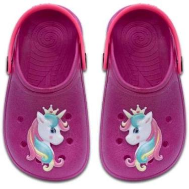 Imagem de Sandália Babuche Infantil Menina Unicórnio Leve Macio 12.37-Feminino