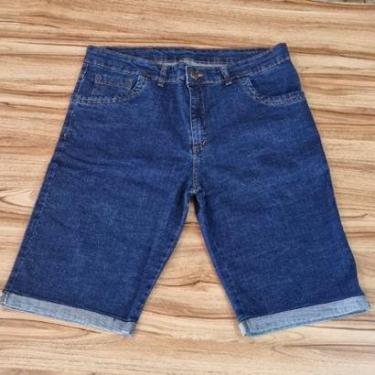 Imagem de Bermuda Masculina Jeans Lycra Plus Size Detalhe Na Barra-Masculino